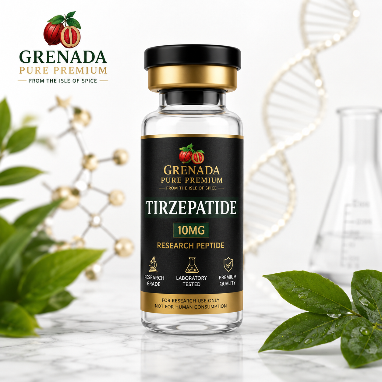 Grenada Pure Premium™ Tirzepatide Research Peptide – 10mg