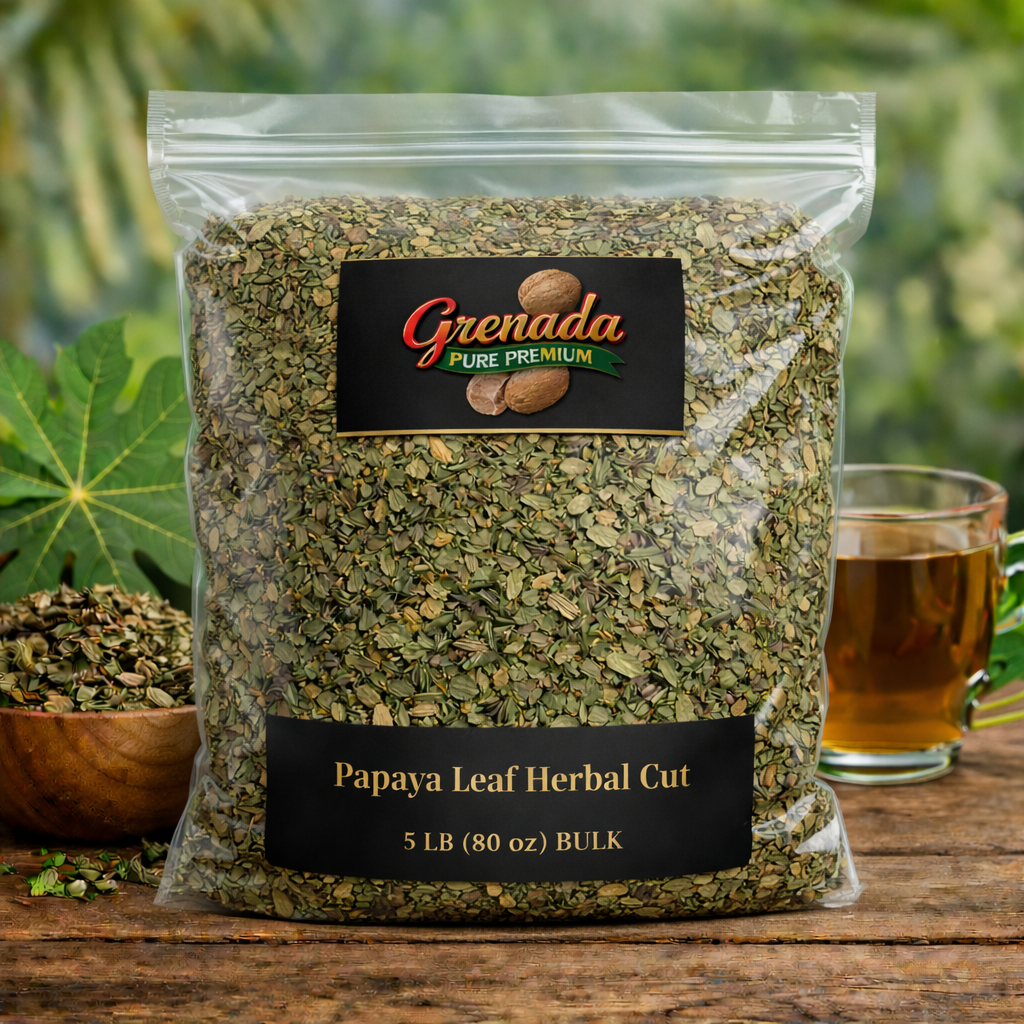 Grenada Pure Premium – Papaya Leaf Herbal Cut – 5 LB (80 oz) Bulk