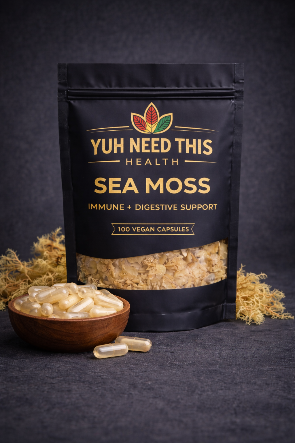 Black Gold Seamoss Gel – Wildcrafted Irish Moss (16oz)