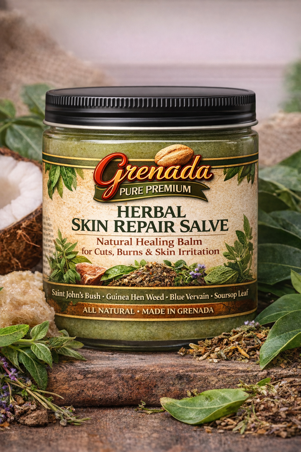 Grenada Herbal Skin Repair Salve – Natural Healing Balm for Cuts, Burns & Skin Irritation